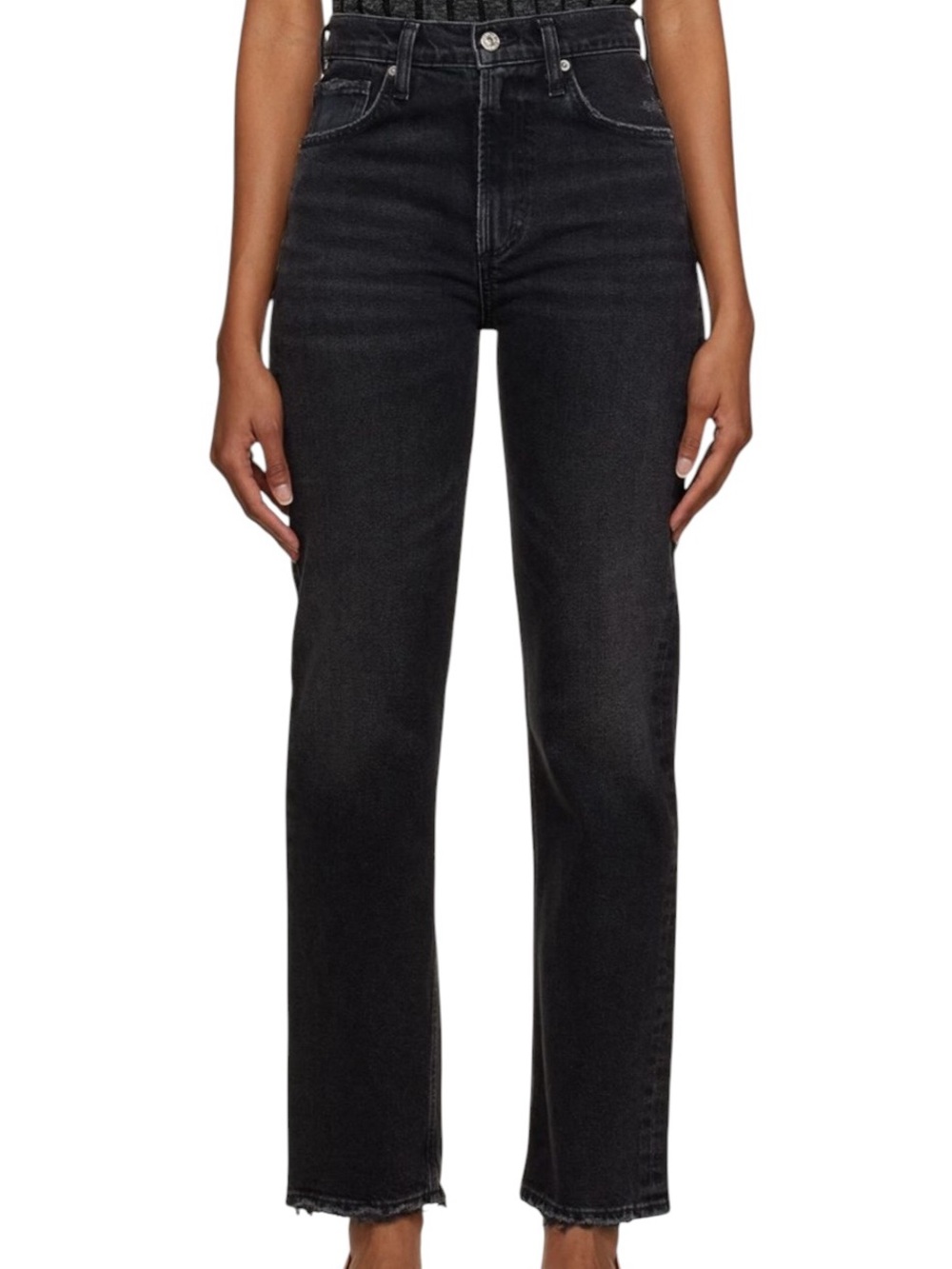 Citizens‎ of Humanity Daphne High Rise Stovepipe Jeans Stormy Black Size 28